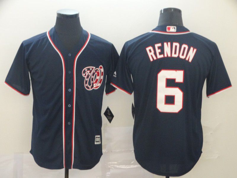 Men Washington Nationals 6 Rendon Blue Game MLB Jerseys